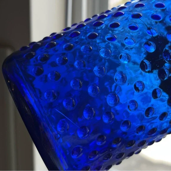 Vintage cobalt blue hobnail glass canisters set of three - Picture 9 of 11